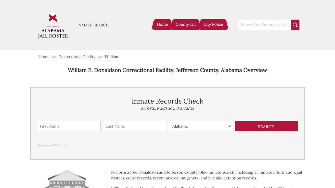 William E. Donaldson Correctional Facility, Jefferson County, Alabama ...